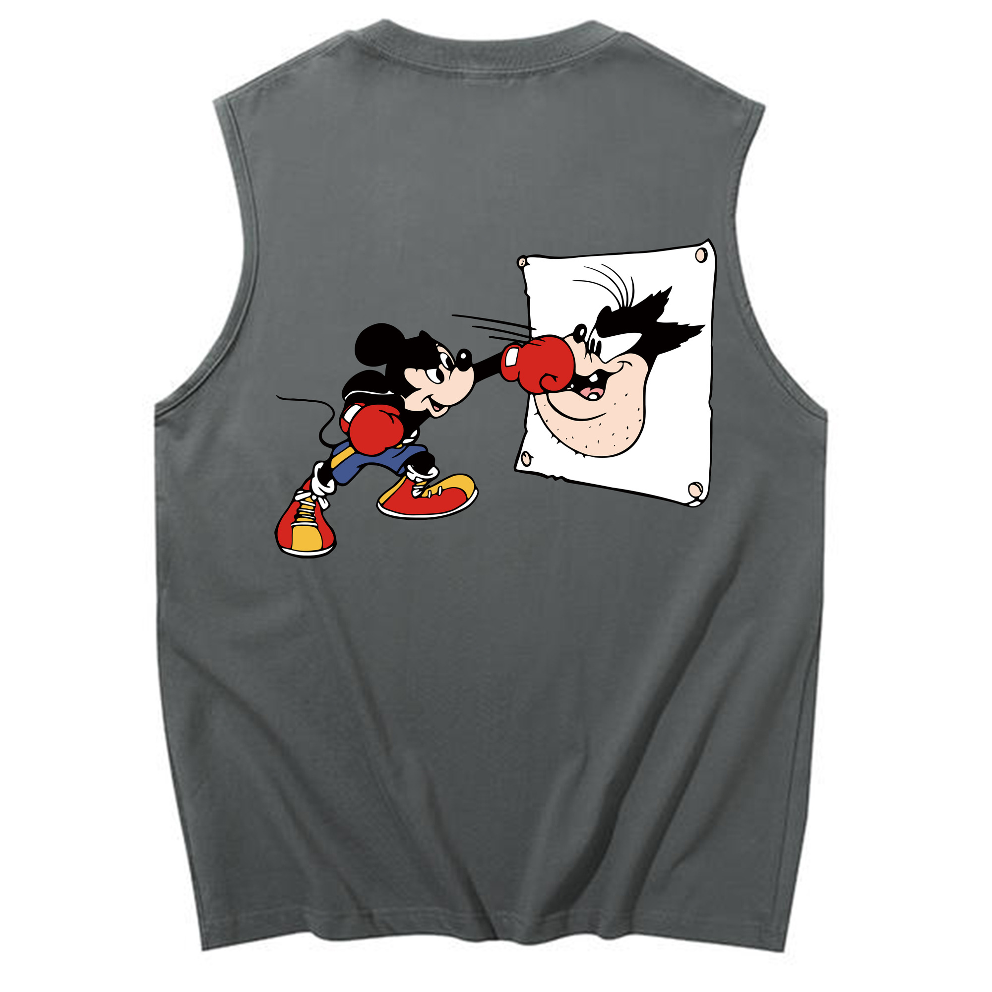 ミッキーマウス Mickey Mouse コットン100％タンクトップ（背面プリント）